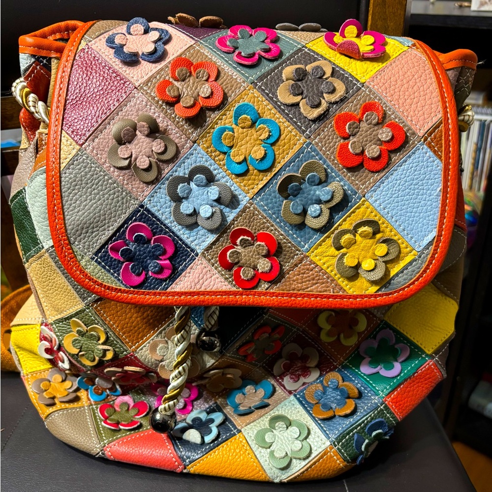 Colorful Floral Patchwork Backpack